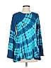 LOGO by Lori Goldstein Tie-dye Teal Long Sleeve Top Size S - photo 1