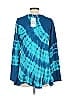 LOGO by Lori Goldstein Tie-dye Teal Long Sleeve Top Size S - photo 2