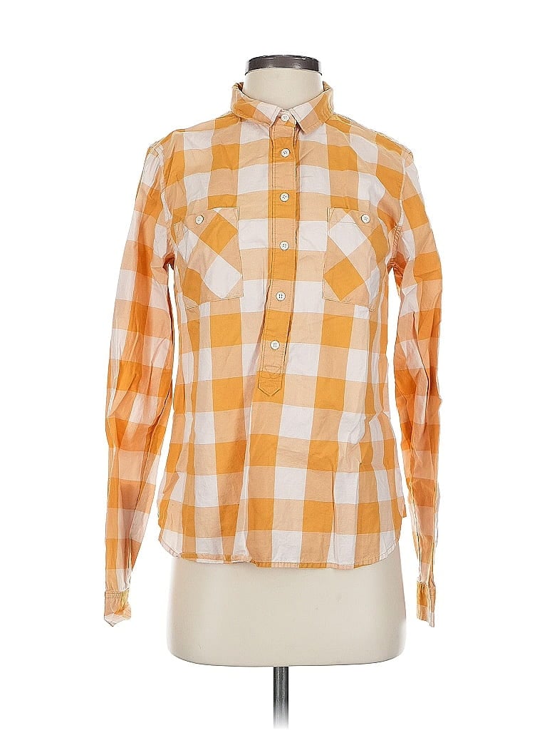 Pre-owned Fossil Long Sleeve Button Down Shirt In Orange
