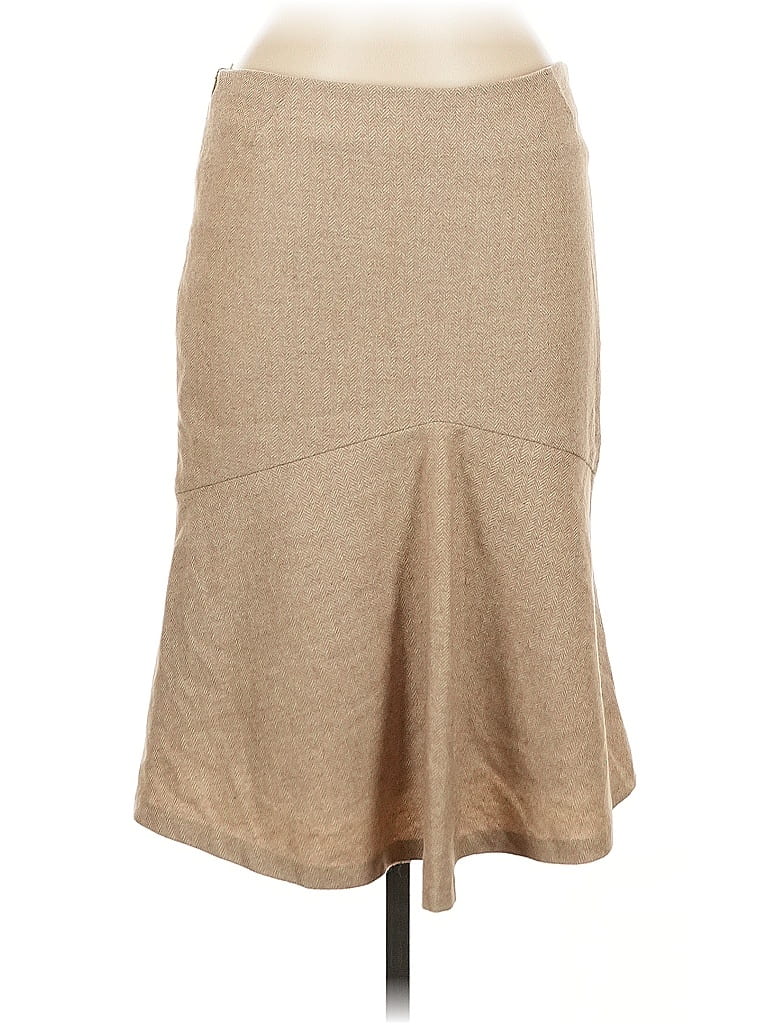 United Colors Of Benetton Solid Tan Wool Skirt Size EU (IT) 42 / US 6 - photo 1