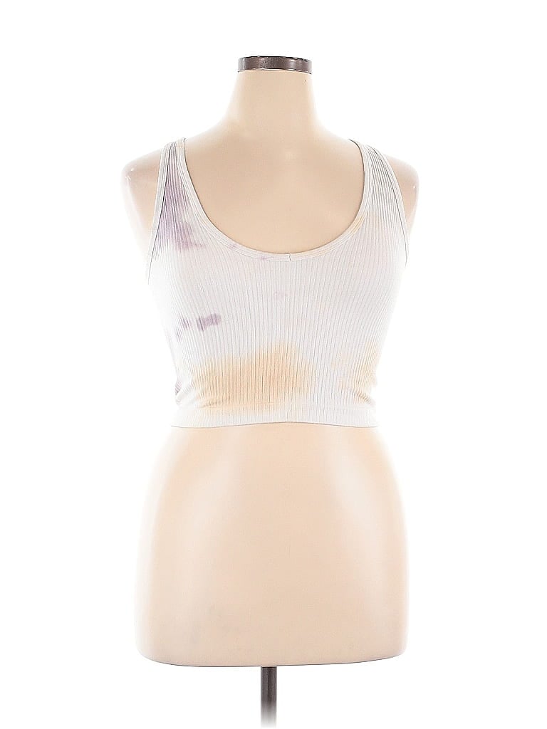 Pre-owned Out From Under Sleeveless Top White Tie-dye Pattern Sweetheart Neckline Tops