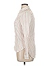 Topshop 100% Viscose Stripes Ivory Red Long Sleeve Button-Down Shirt Size XL - photo 5