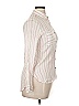 Topshop 100% Viscose Stripes Ivory Red Long Sleeve Button-Down Shirt Size XL - photo 4