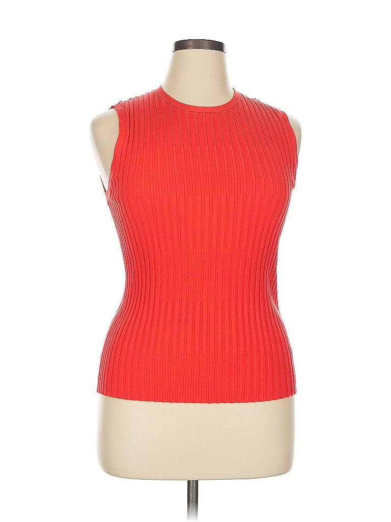 Pre-owned Ecru Sleeveless T-shirt In Red