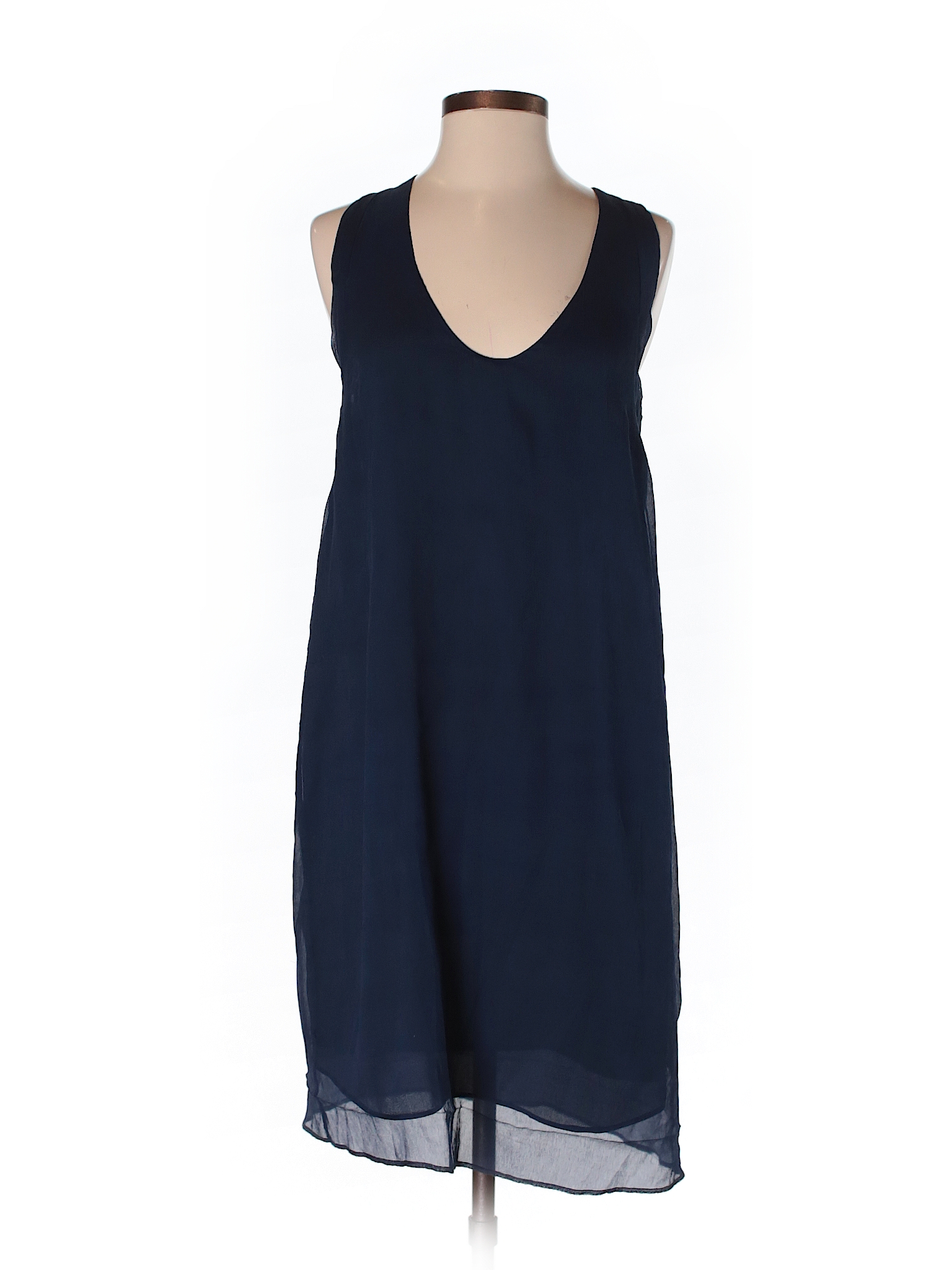 J. Crew 100% Silk Solid Dark Blue Casual Dress Size 2 - 77% off | thredUP