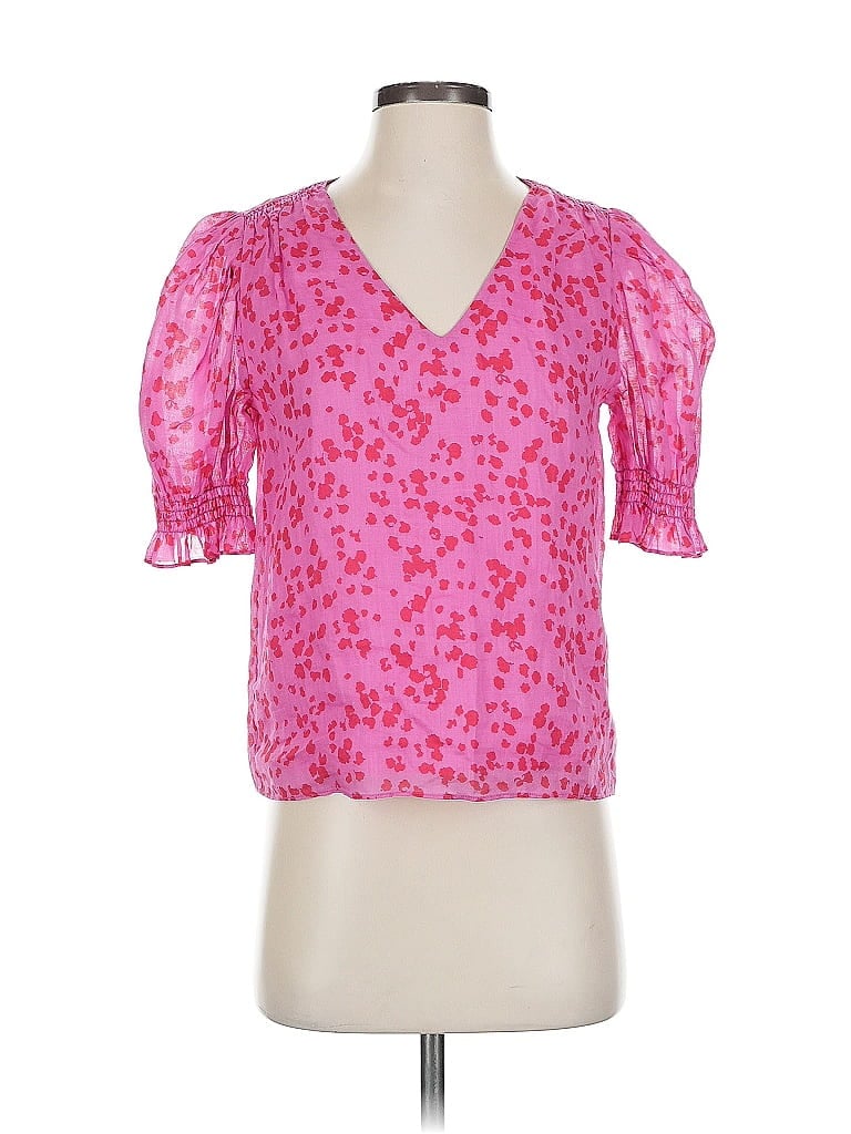 Pre-owned Caballero Short Sleeve Blouse In Pink