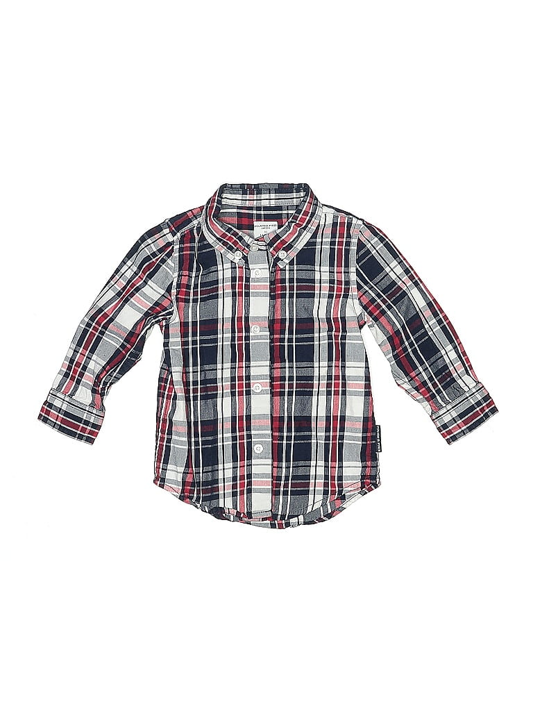 Pre-owned Polarn O. Pyret Babies' Long Sleeve Button Down Shirt In Blue