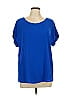 Pleione 100% Polyester Blue Short Sleeve Blouse Size L - photo 1