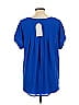 Pleione 100% Polyester Blue Short Sleeve Blouse Size L - photo 2