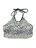 H&M 100% Polyester Chevron-herringbone Gray Swimsuit Top Size 10 - photo 1