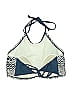 H&M 100% Polyester Chevron-herringbone Gray Swimsuit Top Size 10 - photo 2