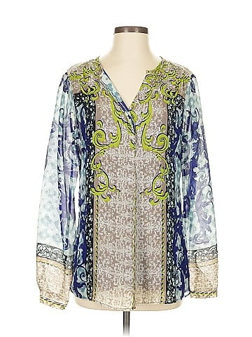Hale Bob Long Sleeve Silk Top (view 1)