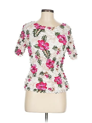 f.c Floral Pink Crinkle Top (view 1)