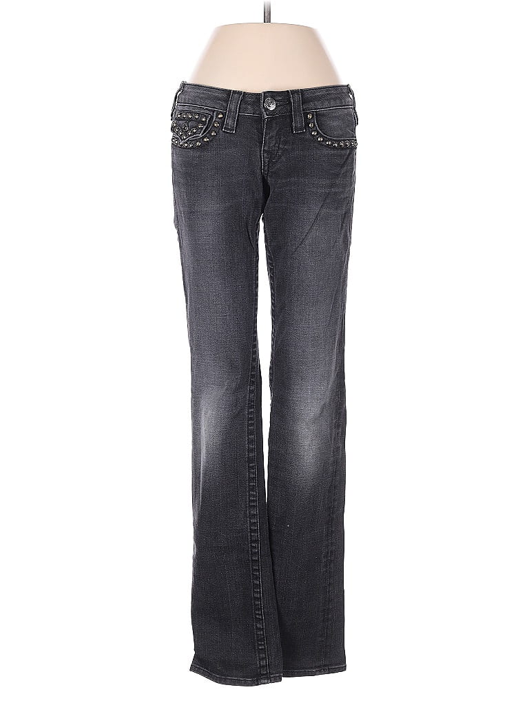 True Religion 100% Cotton Hearts Silver Jeans Size 25 waist - photo 1