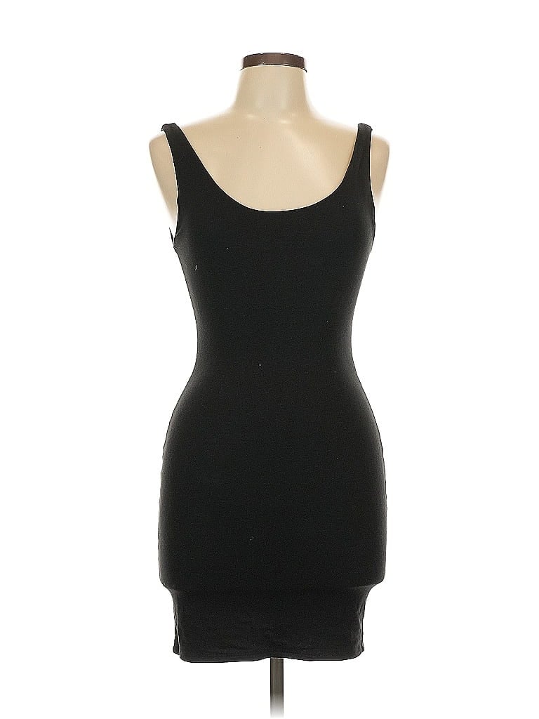 Fashion Nova Solid Black Casual Dress Size L - photo 1