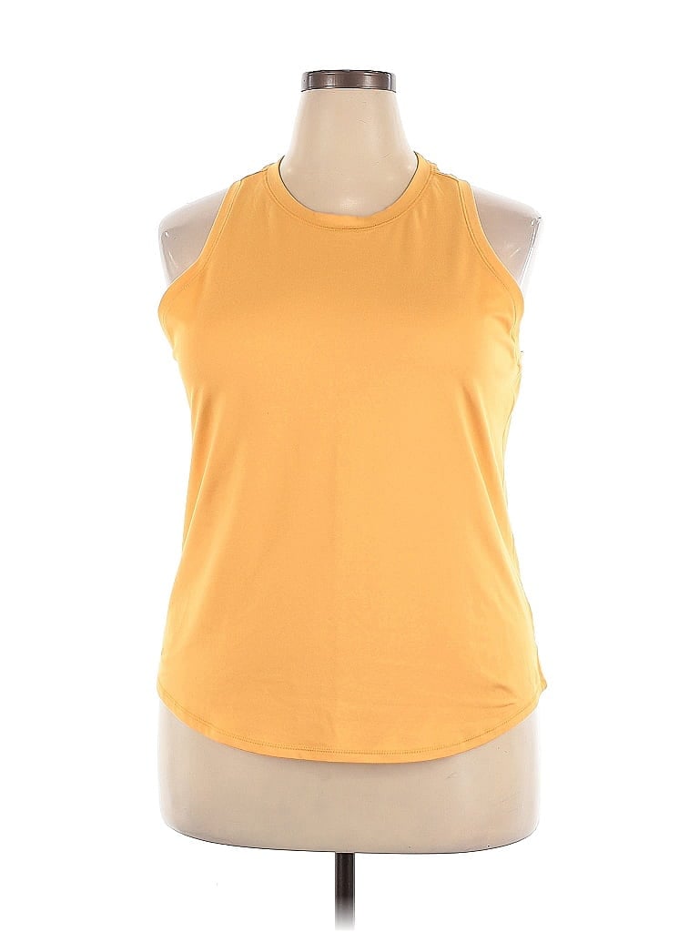 Pre-owned All In Motion Tank Top Yellow Halter Neckline Tops