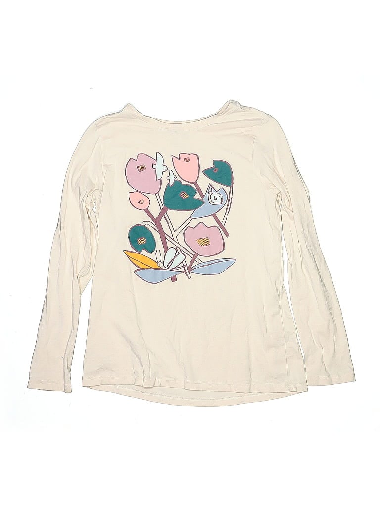 Tea 100% Cotton Ivory Pink Long Sleeve T-Shirt Size 12 (big kids) - photo 1