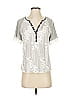 Tiny 100% Rayon Silver Short Sleeve Blouse Size S - photo 1