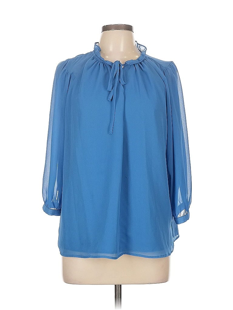 Pre-owned Vince Camuto 3/4 Sleeve Blouse In Blue