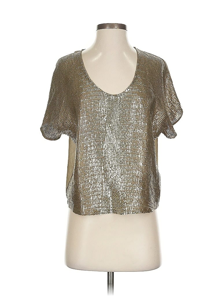 Pre-owned T Los Angeles Short Sleeve Blouse In Silver