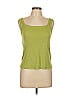 August Silk 100% Silk Green Sleeveless Silk Top Size L - photo 1