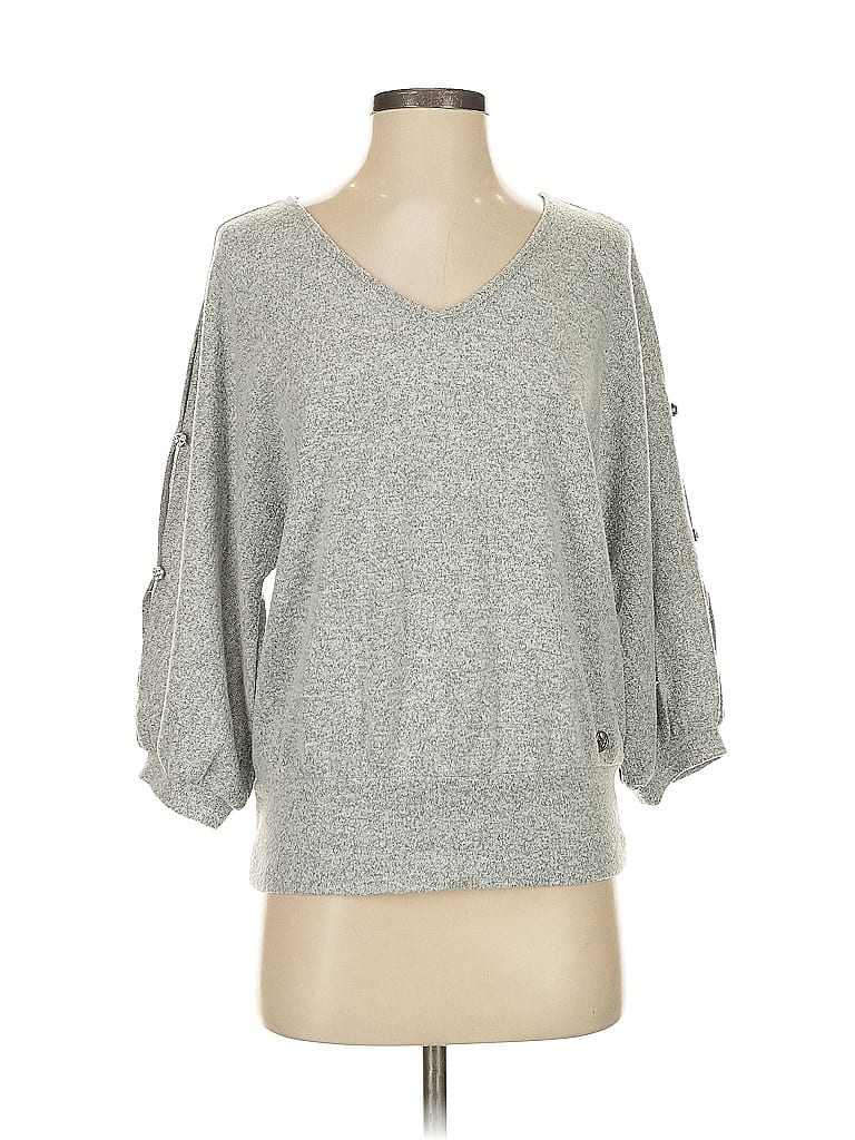 Pre-owned Adrienne Vittadini Pullover Sweater In Gray