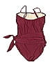 Sundance Solid Burgundy One Piece Swimsuit Size 10 - photo 2