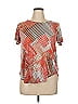 Alfani Red Short Sleeve Blouse Size 0X - photo 1