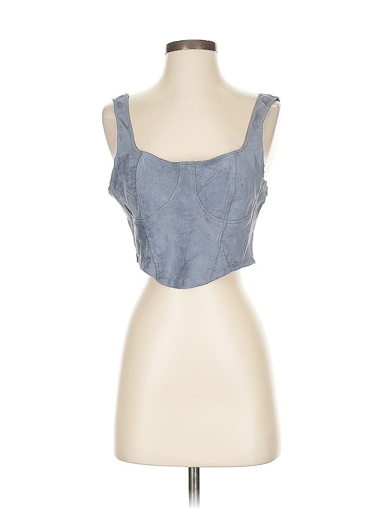 Pre-owned Iris Sleeveless Top Blue Sweetheart Neckline Tops