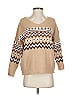Francesca's 100% Polyester Chevron-herringbone Tan Pullover Sweater Size S - photo 1