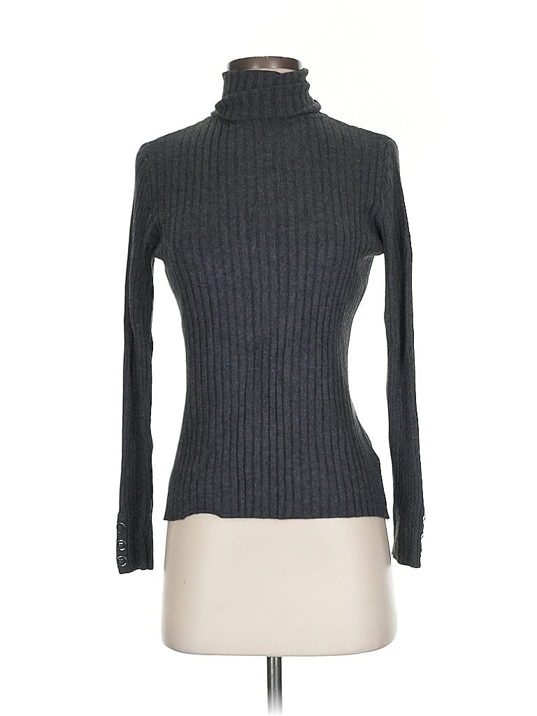 Pre-owned Ellen Tracy Turtleneck Sweater In Gray