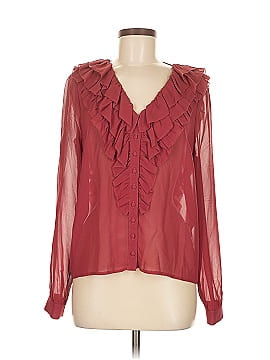 Sézane Long Sleeve Silk Top