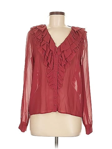 Sézane Long Sleeve Silk Top (view 1)