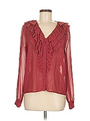 Sézane Long Sleeve Silk Top