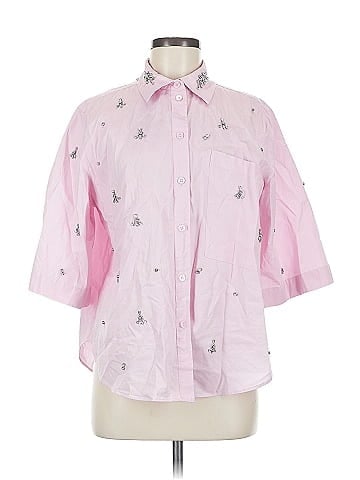 Zara 3/4 Sleeve Button-Down Shirt (view 1)