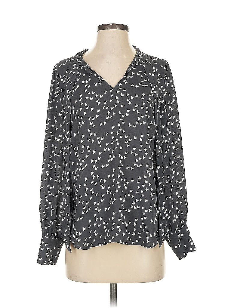 ANN TAYLOR LOFT Pre-owned Long Sleeve Blouse In Gray