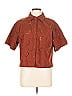 Future Collective Brown Short Sleeve Blouse Size L - photo 1