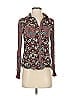 Tiny 100% Rayon Paisley Burgundy Long Sleeve Blouse Size XS - photo 1