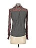 Tiny 100% Rayon Paisley Burgundy Long Sleeve Blouse Size XS - photo 2