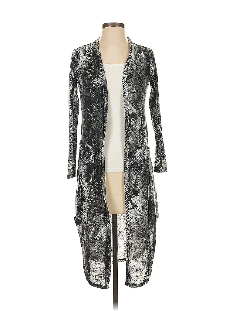 G by Giuliana Rancic 100% Polyester Silver Cardigan Size XXS - photo 1