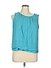 Doncaster Collection 100% Silk Teal Sleeveless Silk Top Size 16 - photo 1