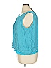 Doncaster Collection 100% Silk Teal Sleeveless Silk Top Size 16 - photo 5