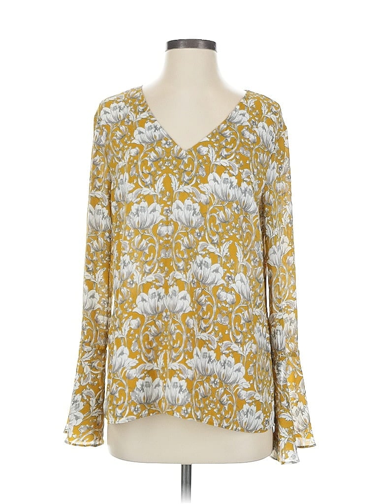 Pre-owned Banana Republic Factory Store Long Sleeve Blouse In Yellow