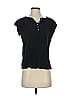Ann Taylor LOFT 100% Rayon Black Short Sleeve Henley Size S - photo 1