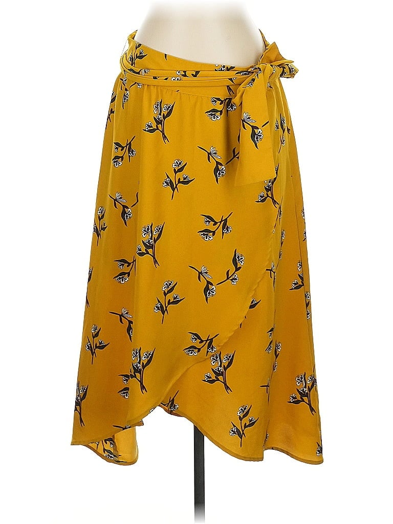 Ann Taylor LOFT Outlet 100% Polyester Yellow Casual Skirt Size 4 - photo 1