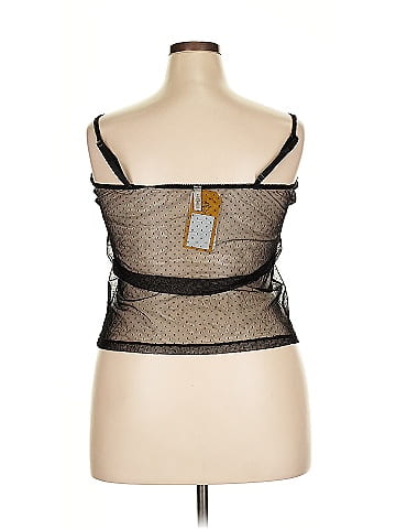 Ashley Stewart Black Sheer Top with Polka Dots (view 2)