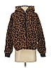 Lou & Grey for LOFT 100% Polyester Animal Print Brown Faux Fur Jacket Size S - photo 1