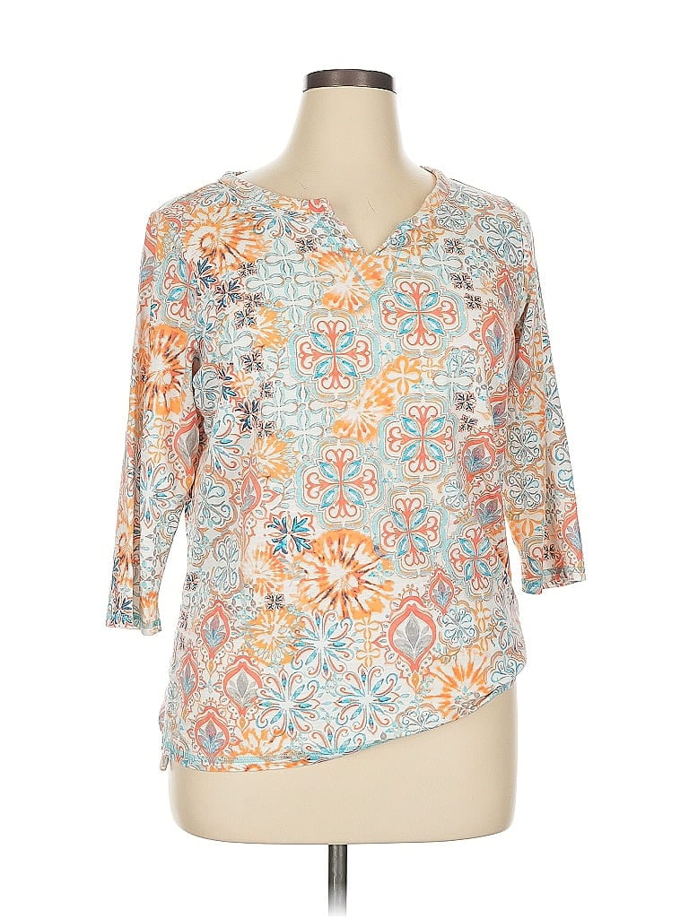 Pre-owned T By Talbots 3/4 Sleeve Blouse In Orange