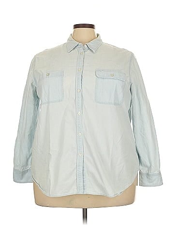 Lauren Jeans Co. 3/4 Sleeve Button-Down Shirt (view 1)