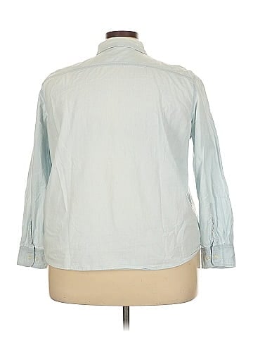 Lauren Jeans Co. 3/4 Sleeve Button-Down Shirt (view 2)